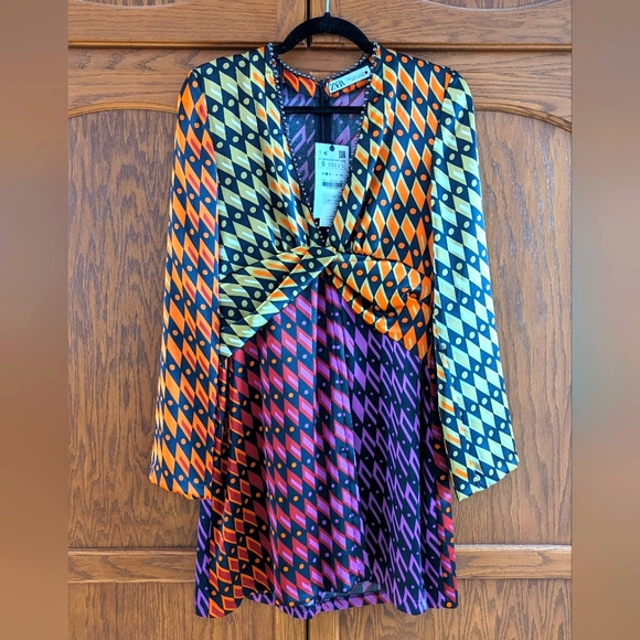 NWT Zara Printed Short Dress - Picture 2 of 7